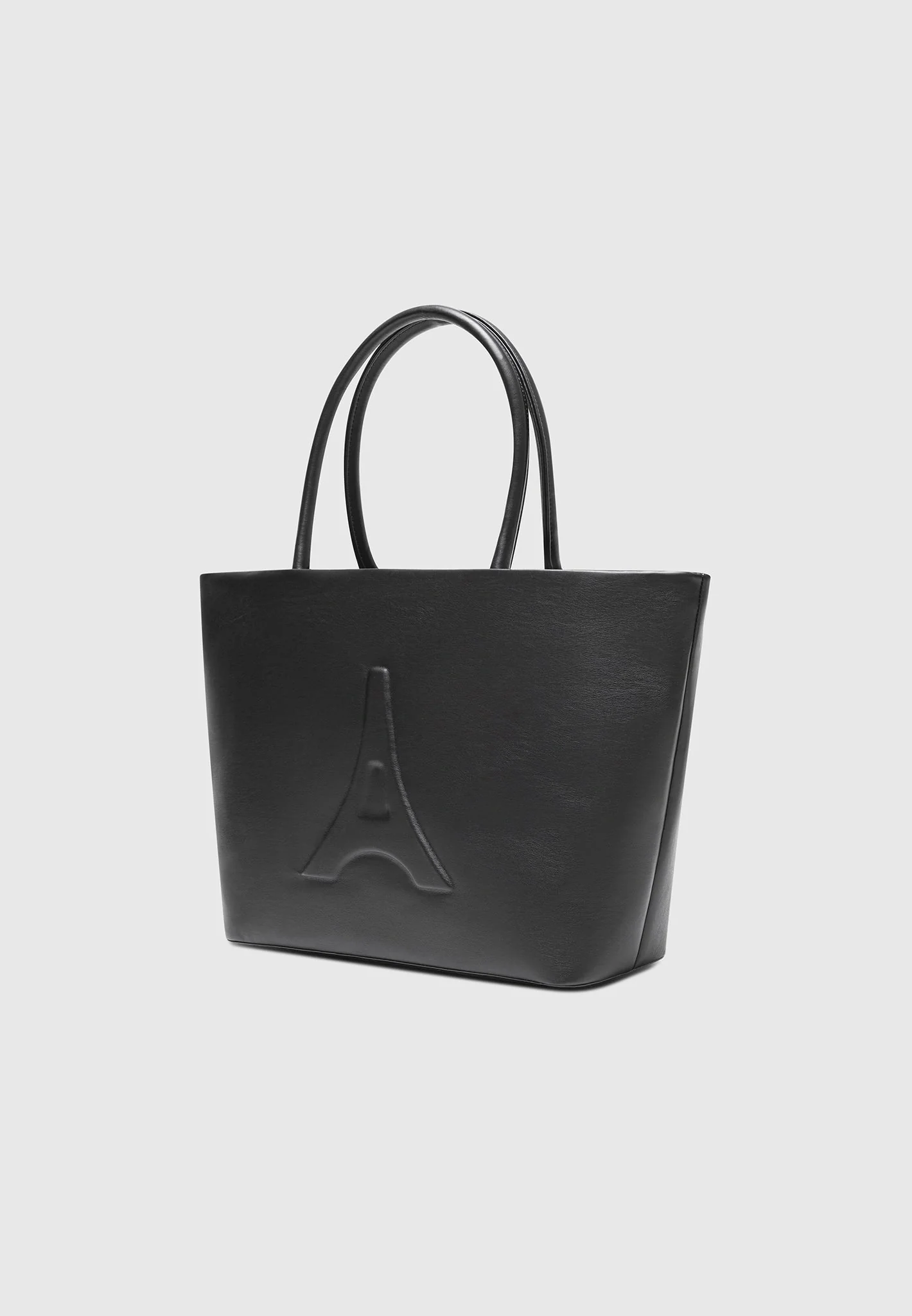 Leather Eiffel Tote Bag - Black - Image 4