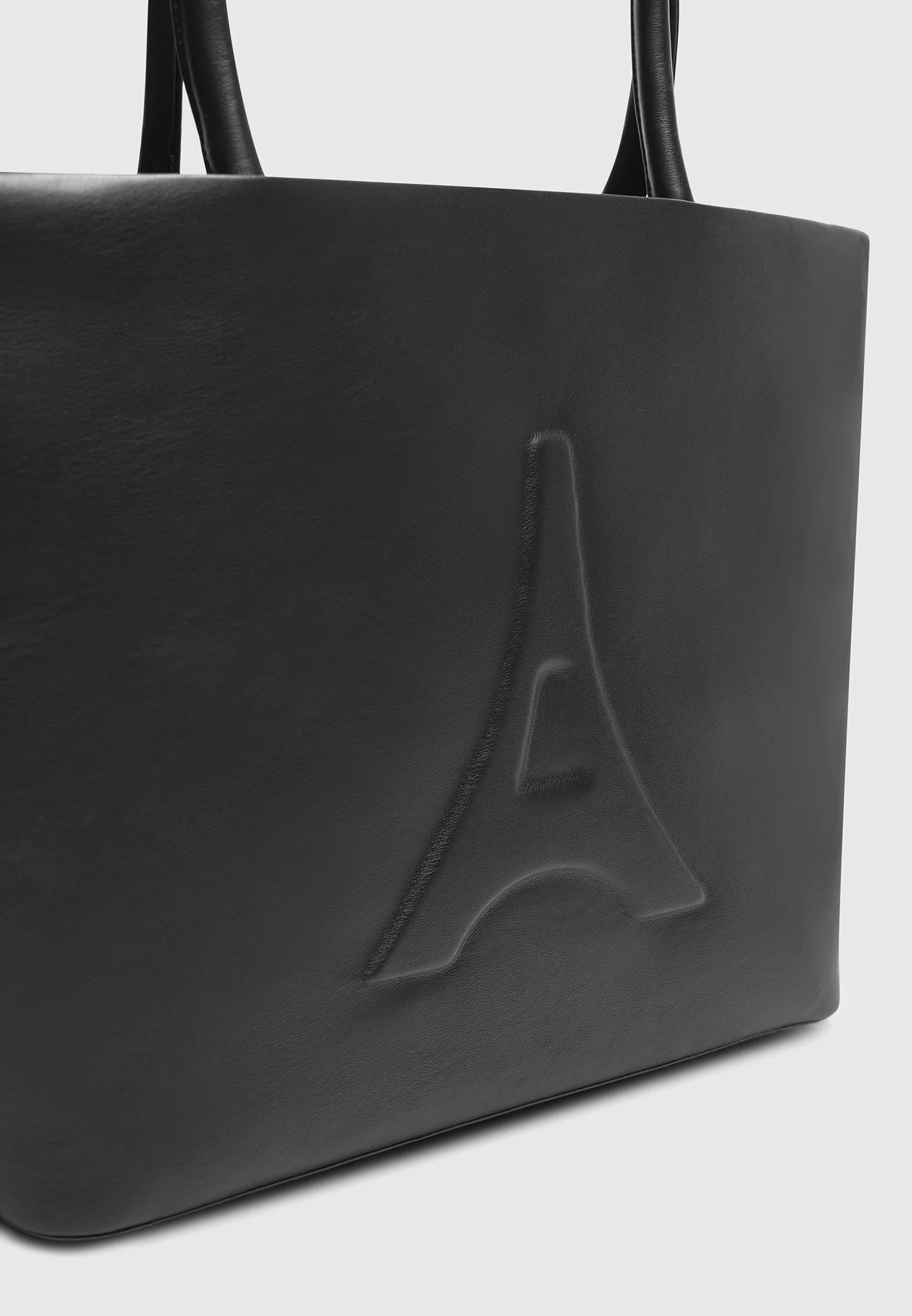 Leather Eiffel Tote Bag - Black - Image 5
