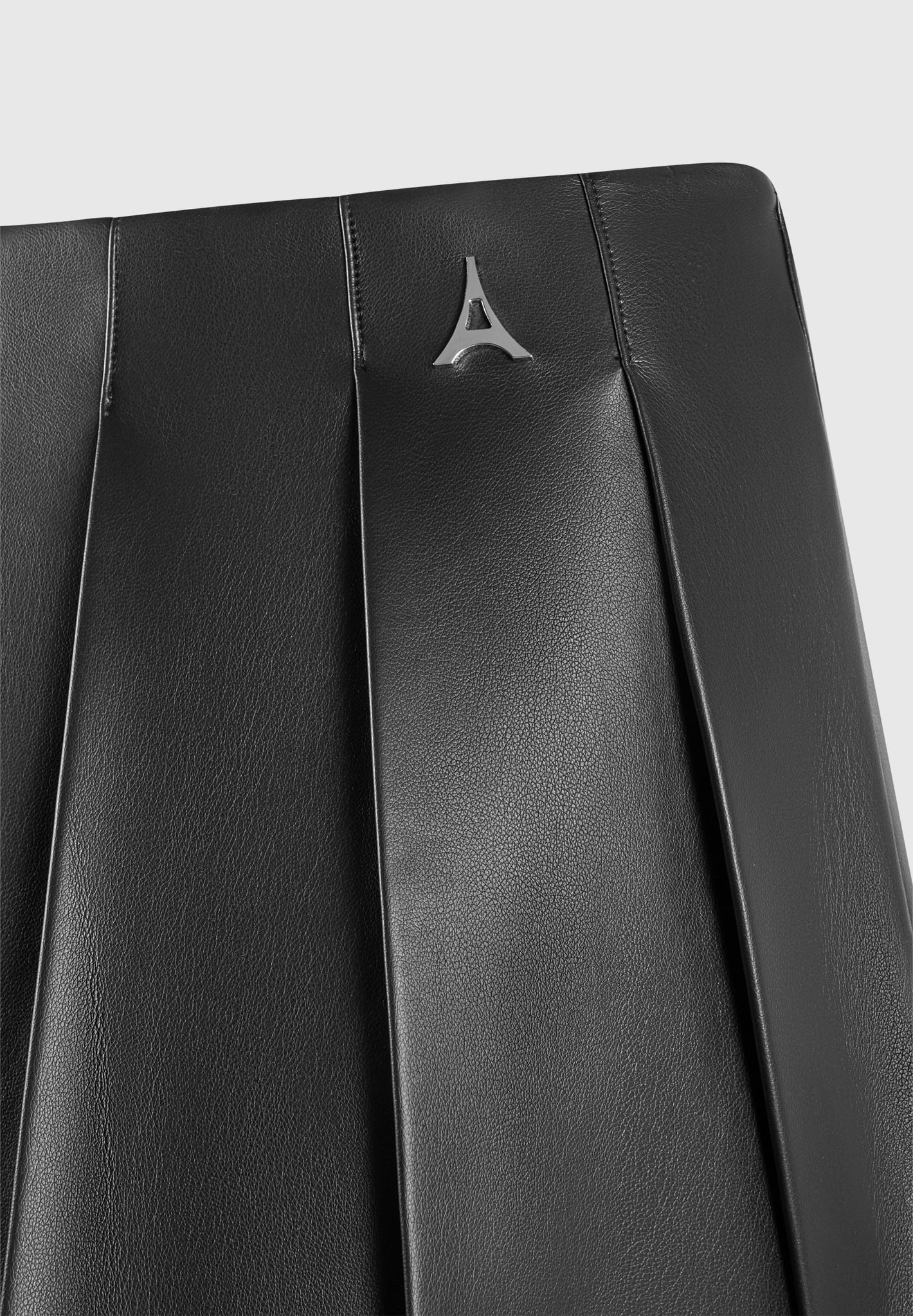 Juliette - Leather Pleated Skort - Black - Image 5