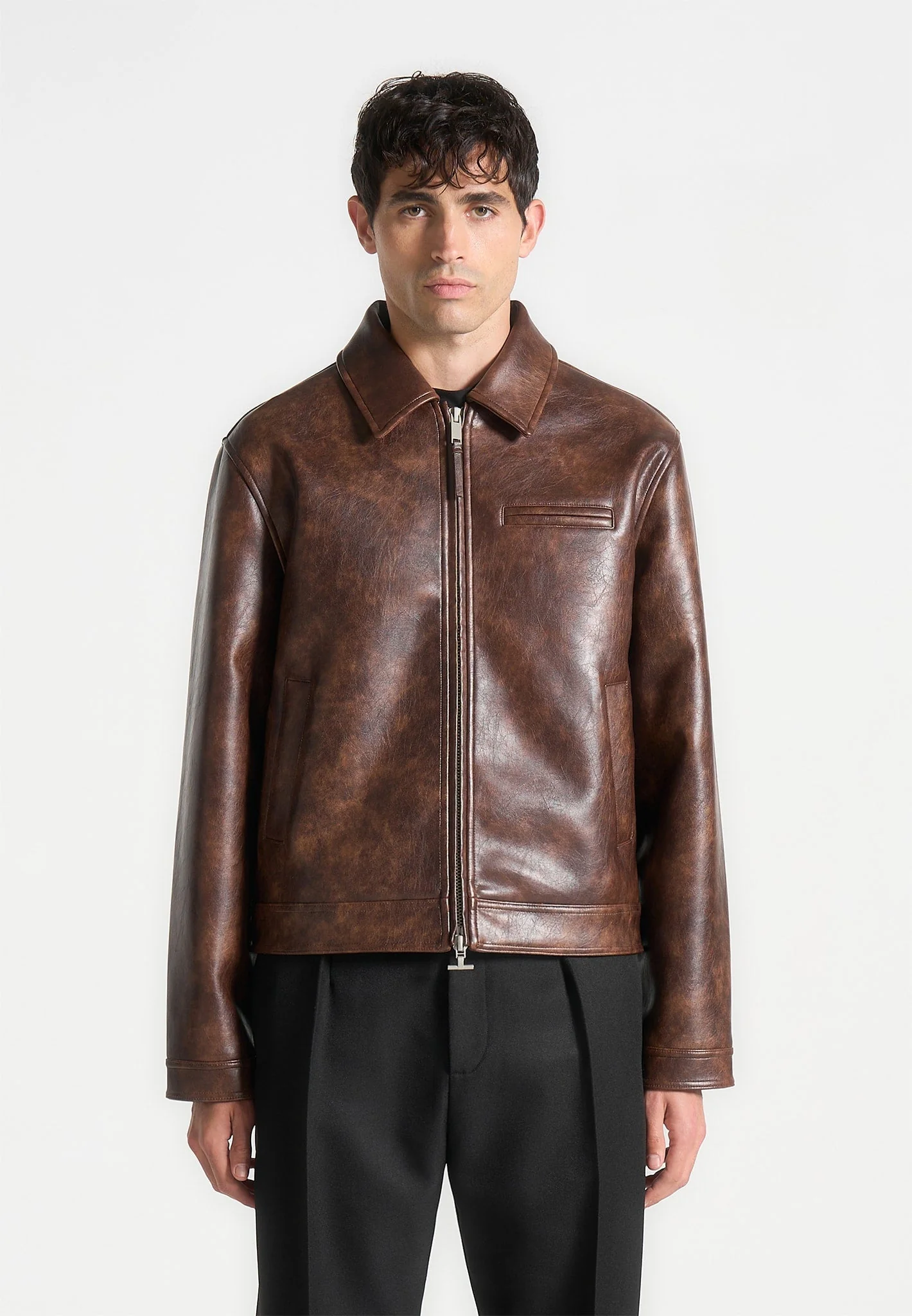 Laurent - Vintage Leather Jacket - Brown - Image 4