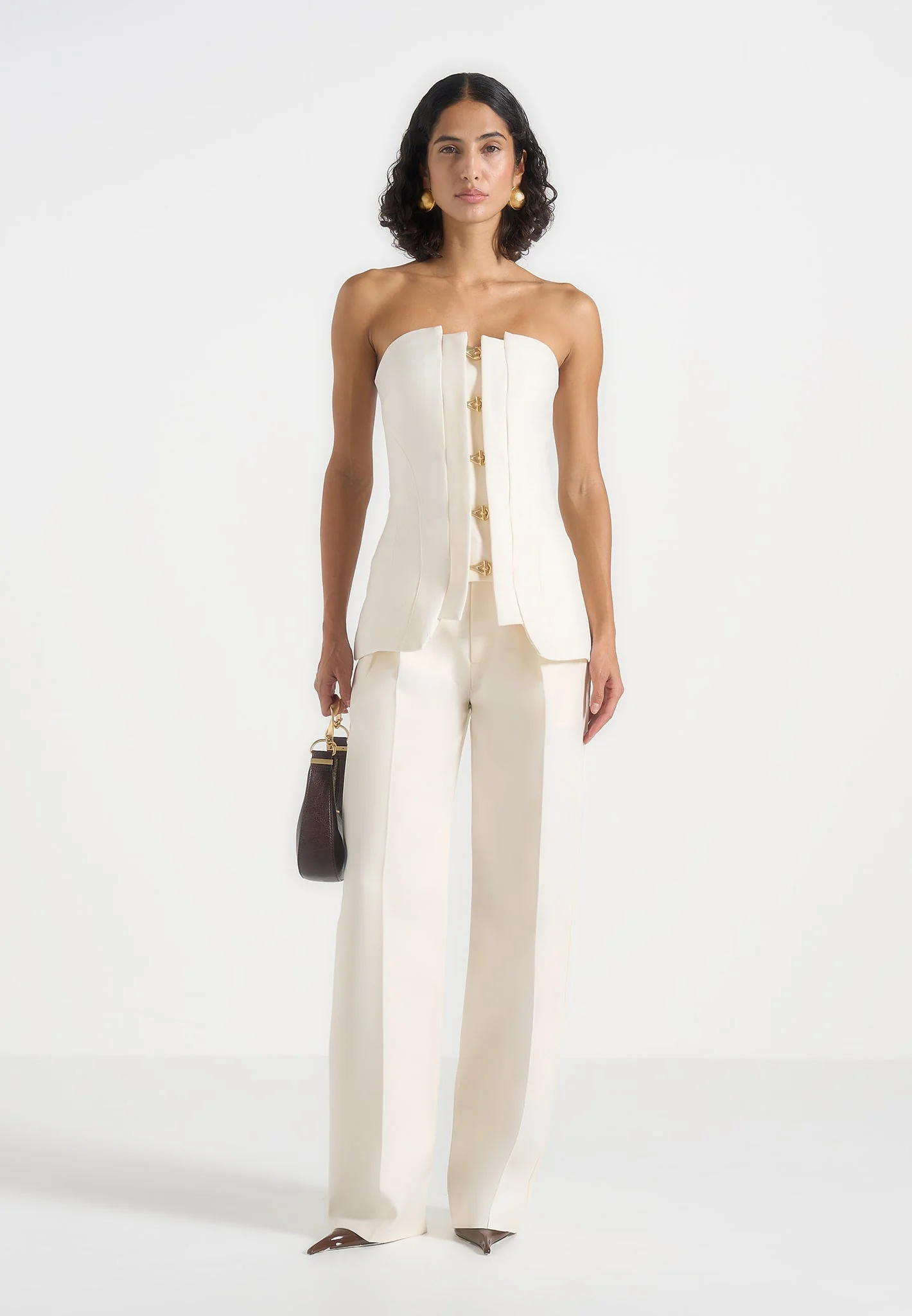 Viviane - Clasp Detail Bandeau Top - Off White - Image 2