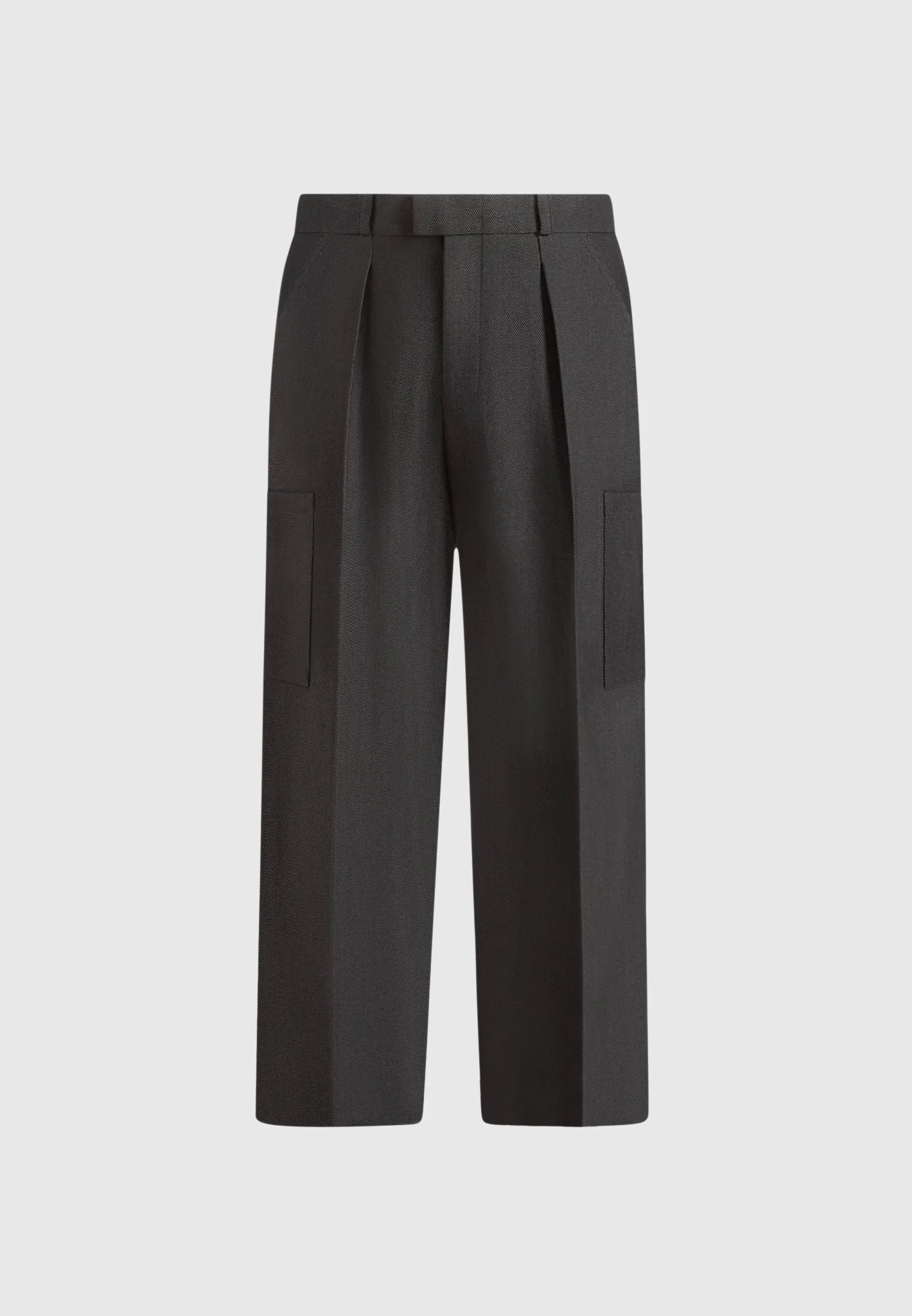 Luca - Relaxed Fit Pleated Pocket Trousers - Grey - Image 9