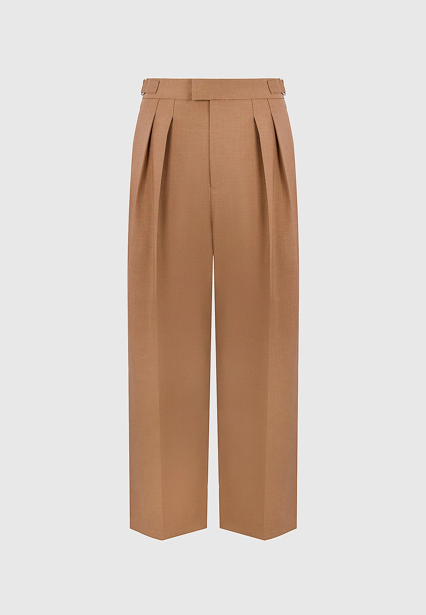 Octave - Wide Leg Twin Pleat Tailored Trousers - Fawn - Image 6