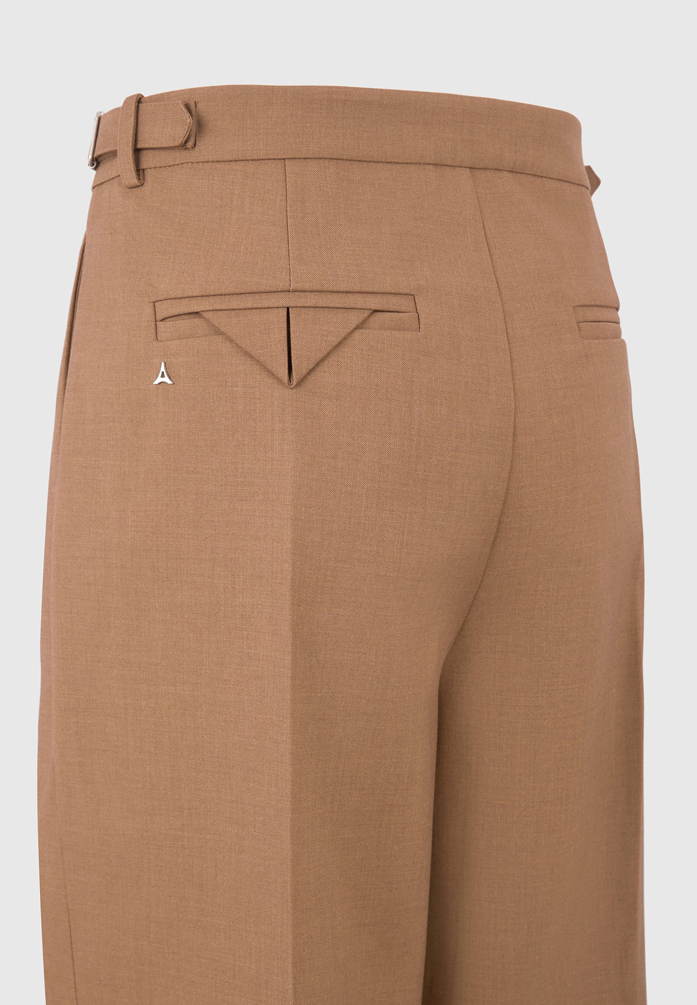 Octave - Wide Leg Twin Pleat Tailored Trousers - Fawn - Image 7