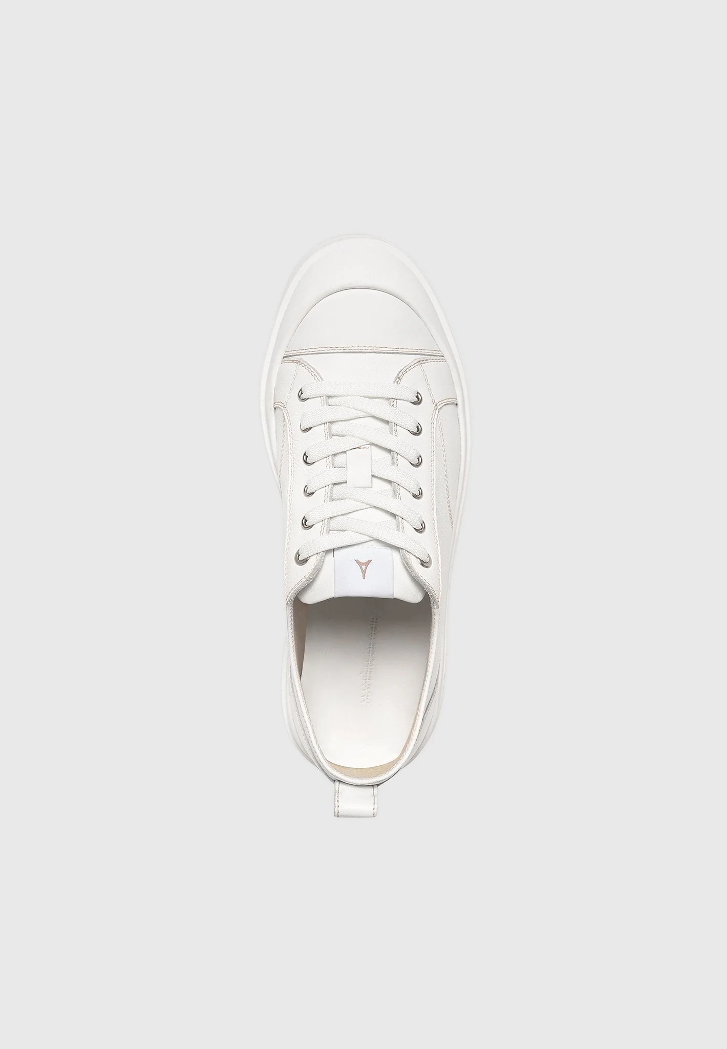 Women's Vienna - Leather Contrast Stitch Sneaker - White - Image 7