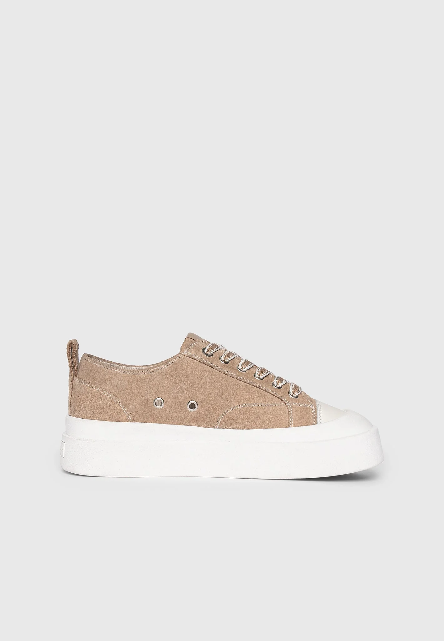 Women's Vienna - Suede Contrast Stitch Sneaker - Beige - Image 5