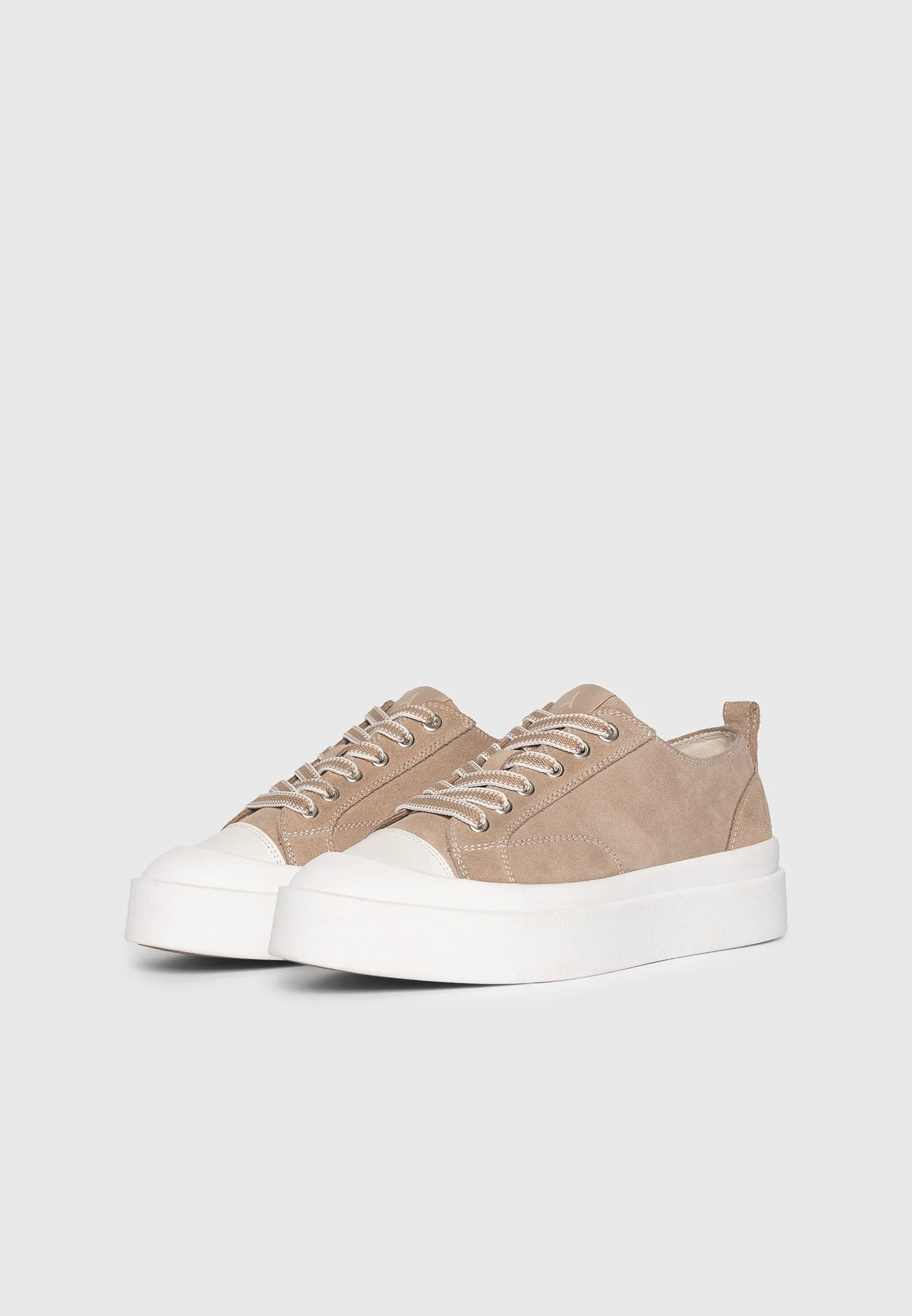 Women's Vienna - Suede Contrast Stitch Sneaker - Beige - Image 7