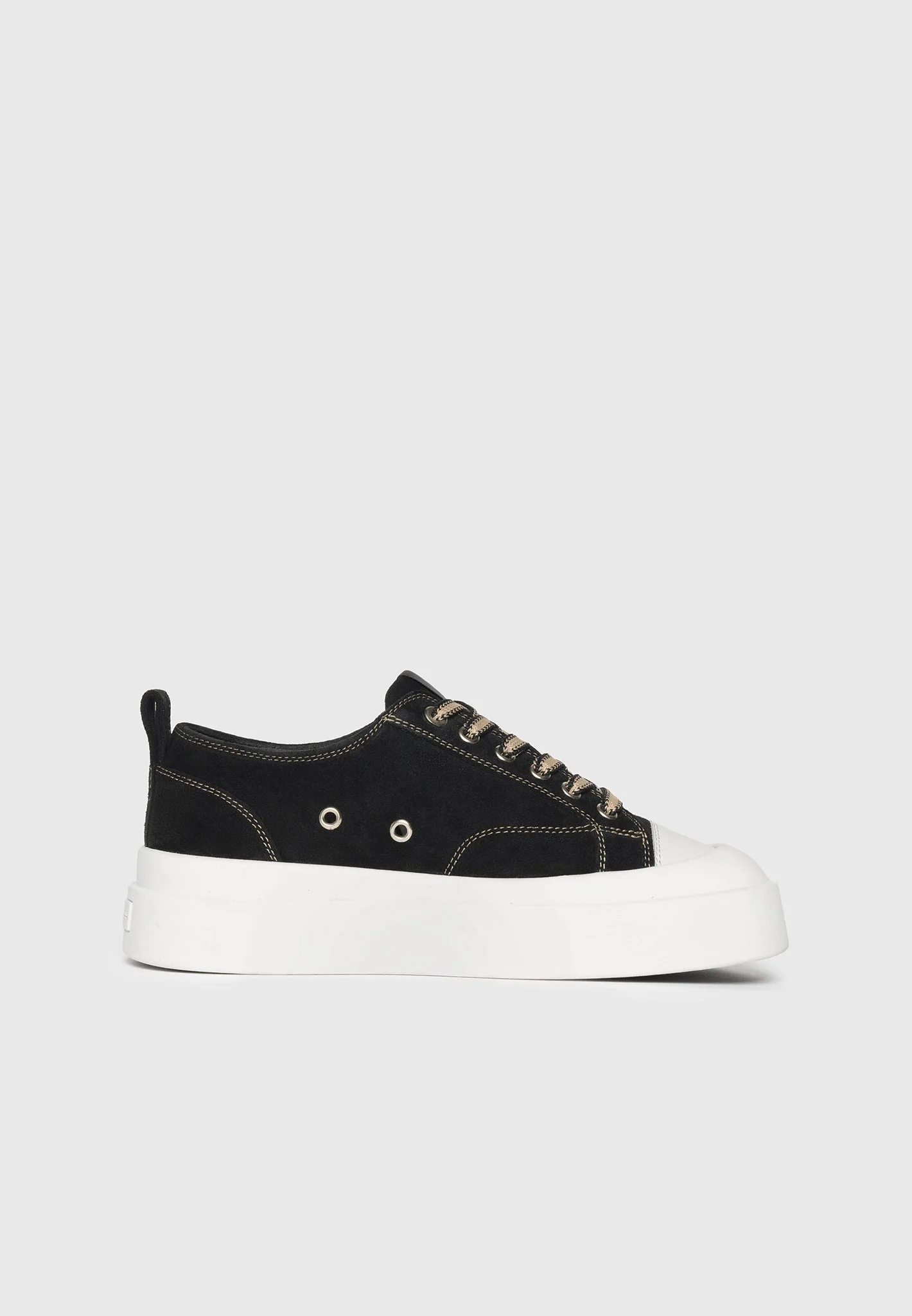 Women's Vienna - Suede Contrast Stitch Sneaker - Black - Image 5