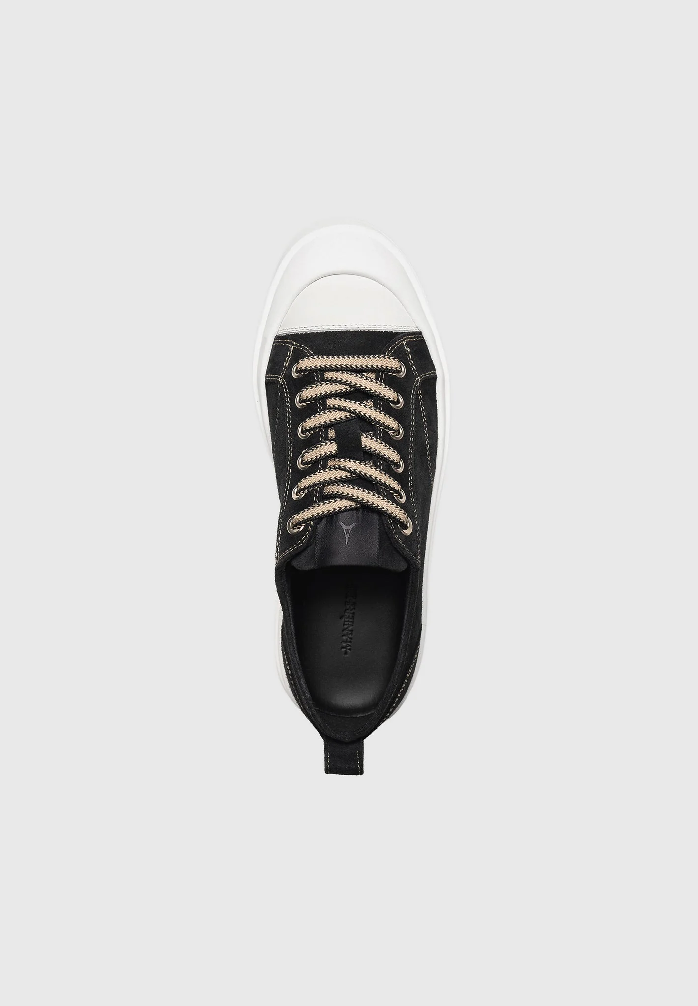 Women's Vienna - Suede Contrast Stitch Sneaker - Black - Image 8