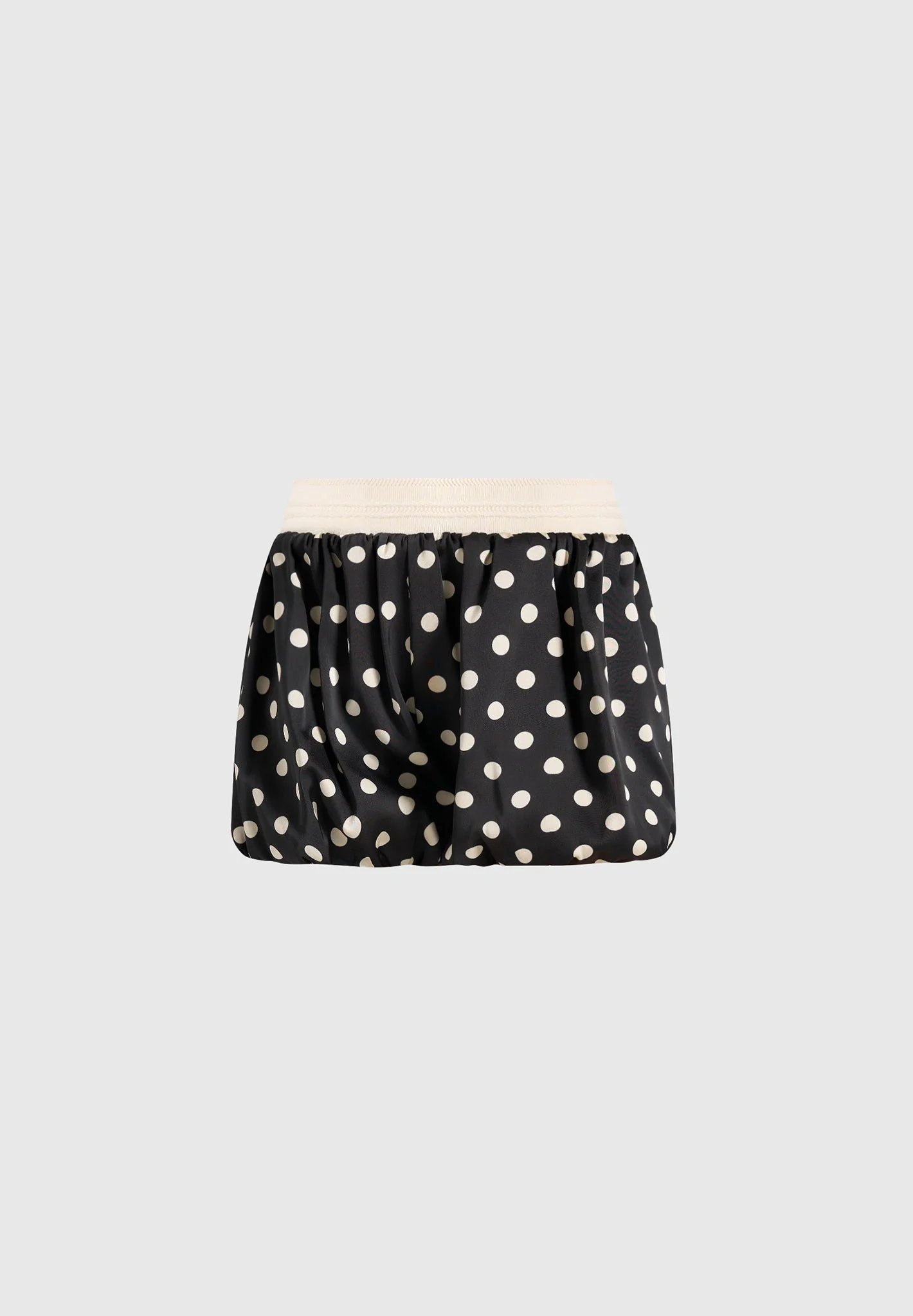 Zoe - Satin Polka Dot Balloon Shorts - Black - Image 6